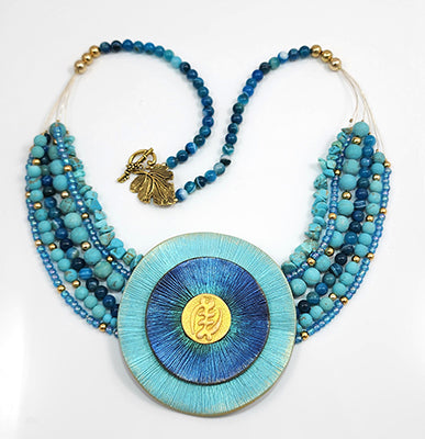 Starburst necklace set-Turquoise/blue (ANS- 100)