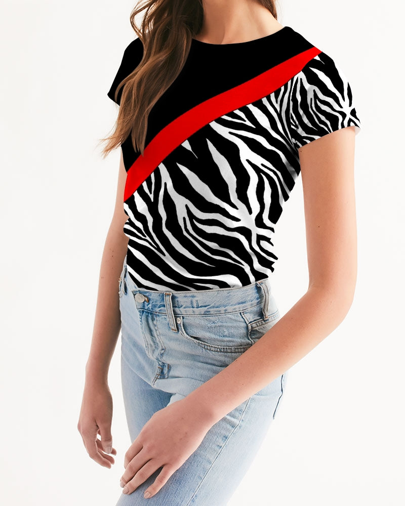 Zebra Red Stripe Women's Tee