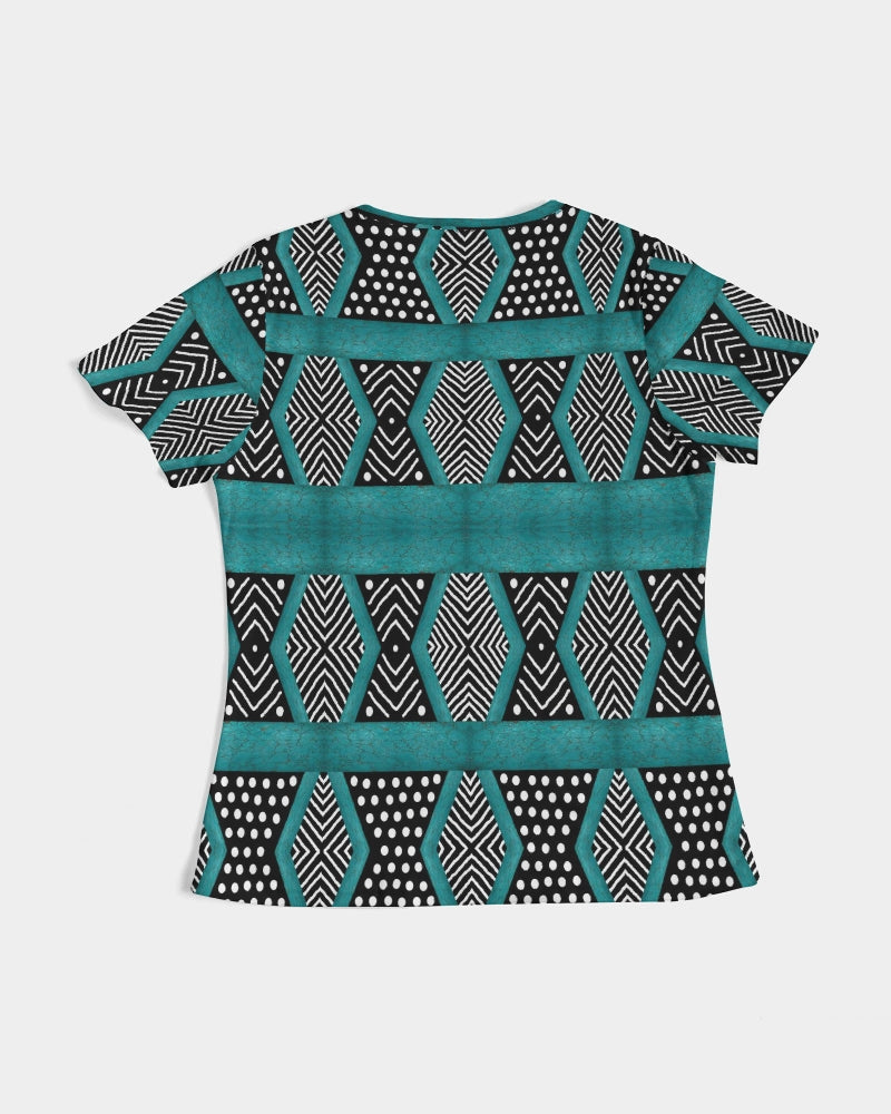 Kente Turquoise overall deep Women's Tee
