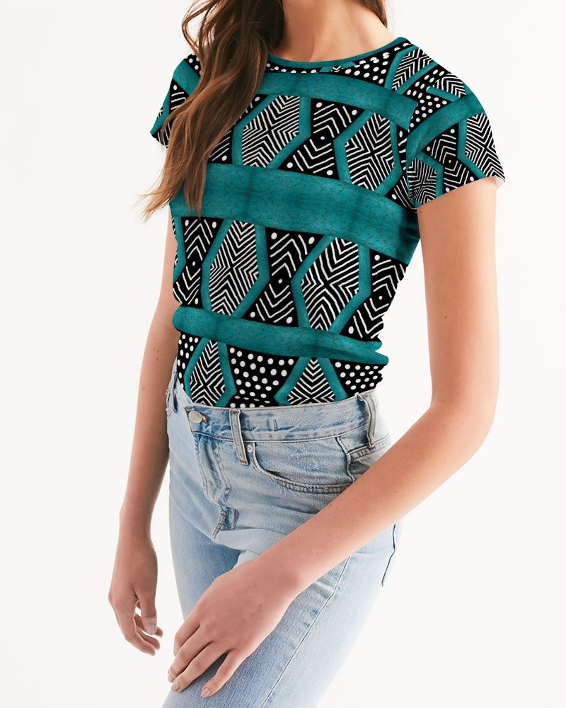 Kente Turquoise overall deep Women's Tee