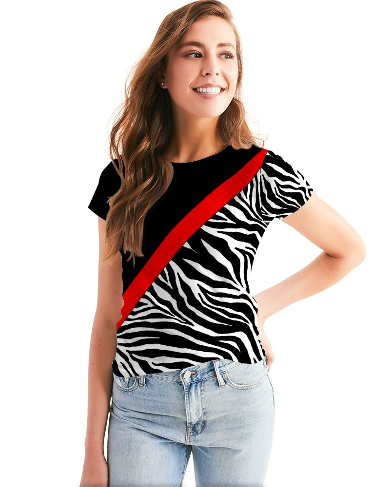 Zebra Red Stripe Women's Tee