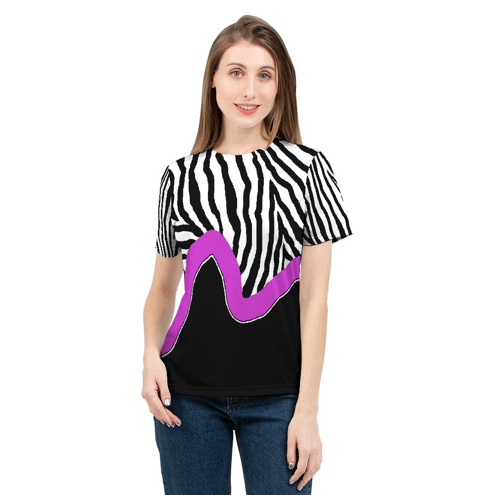 Zebra Fuchsia Stripe Women's Tee