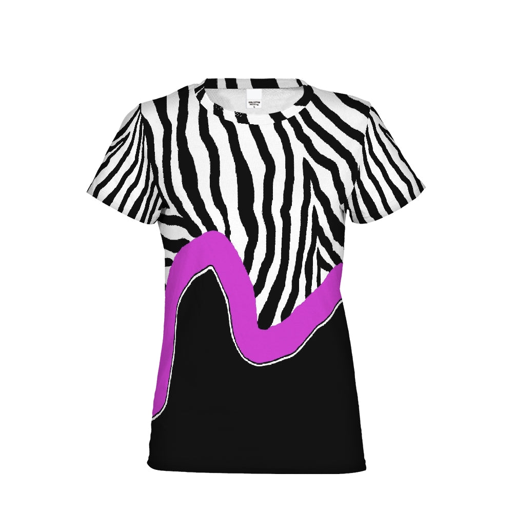 Zebra Fuchsia Stripe Women's Tee