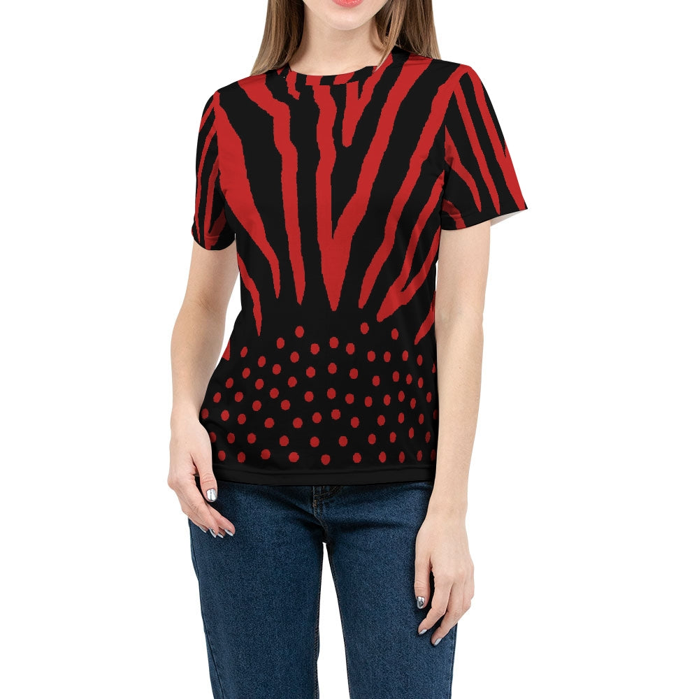 Zebra Black & Red Women's Tee