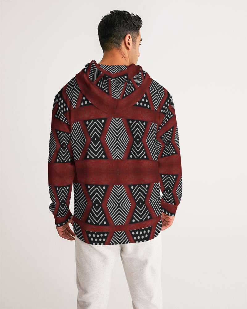 Kente Burgundy Men's Hoodie