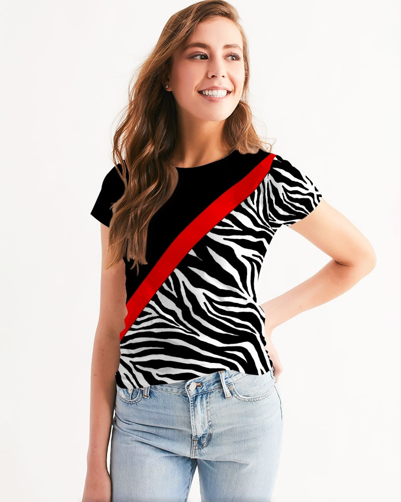 Zebra Red Stripe Women's Tee
