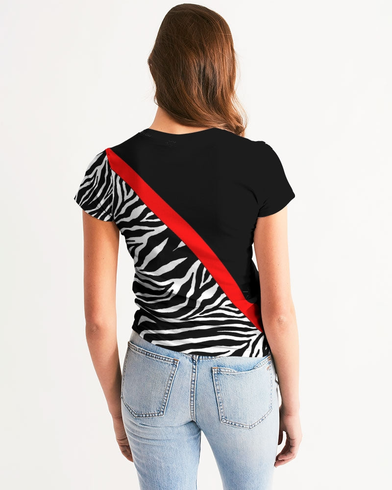Zebra Red Stripe Women's Tee