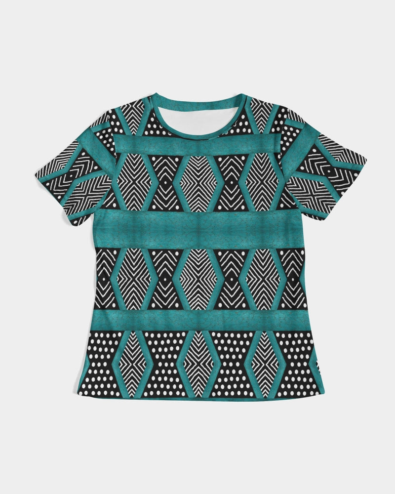 Kente Turquoise overall deep Women's Tee