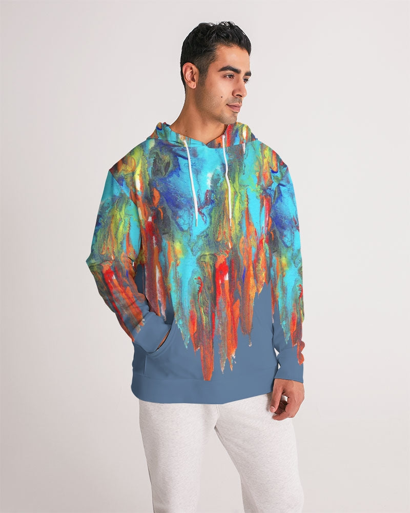 Color Drip Blue Men's Hoodie