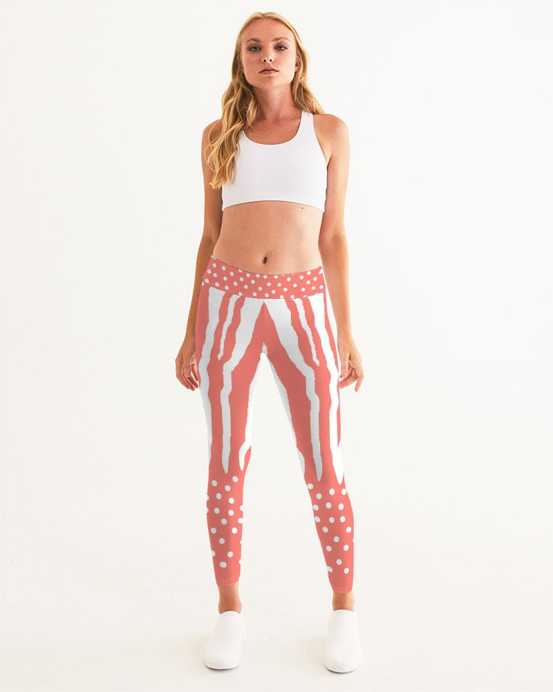 Zebra Living Coral white Women's Yoga Pants