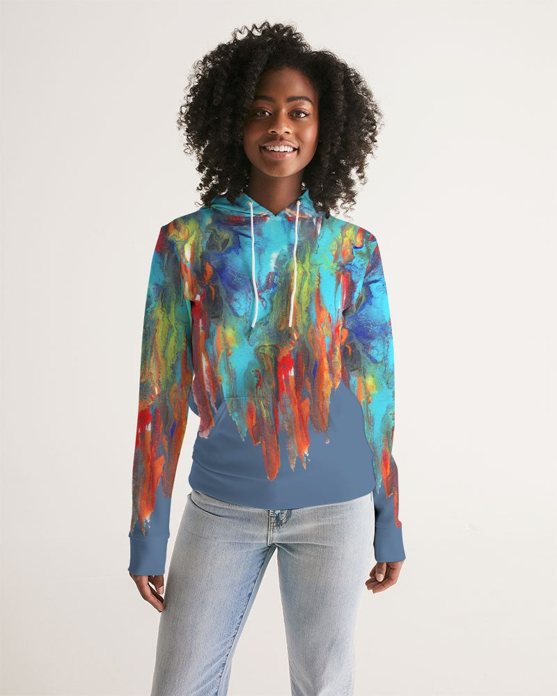 Color Drip Blue Women's Hoodie