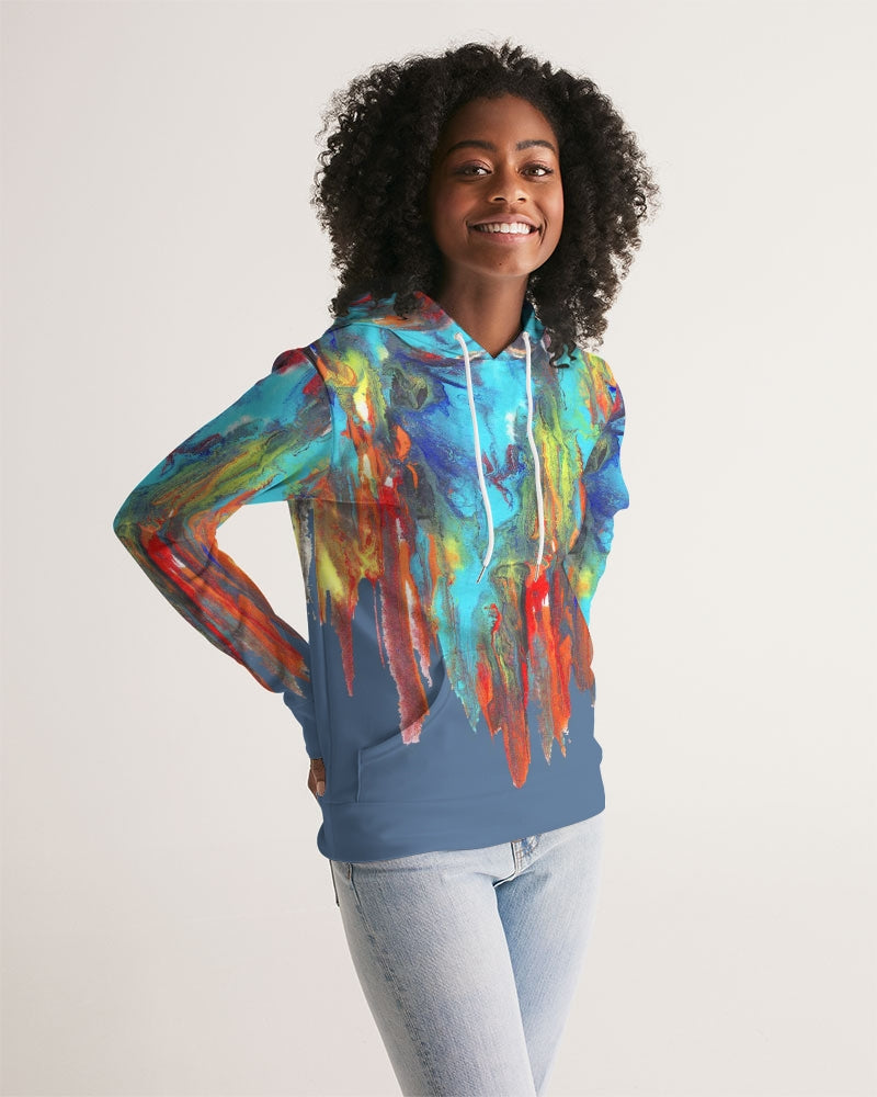 Color Drip Blue Women's Hoodie