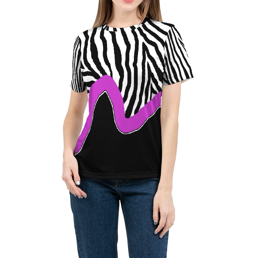 Zebra Fuchsia Stripe Women's Tee