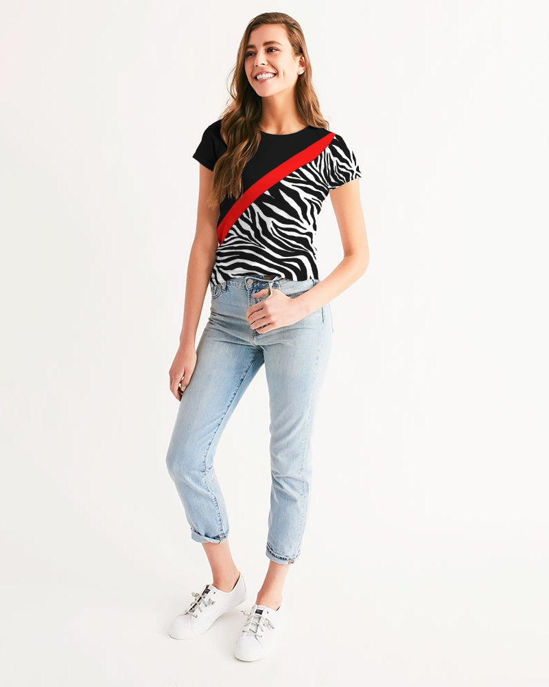 Zebra Red Stripe Women's Tee