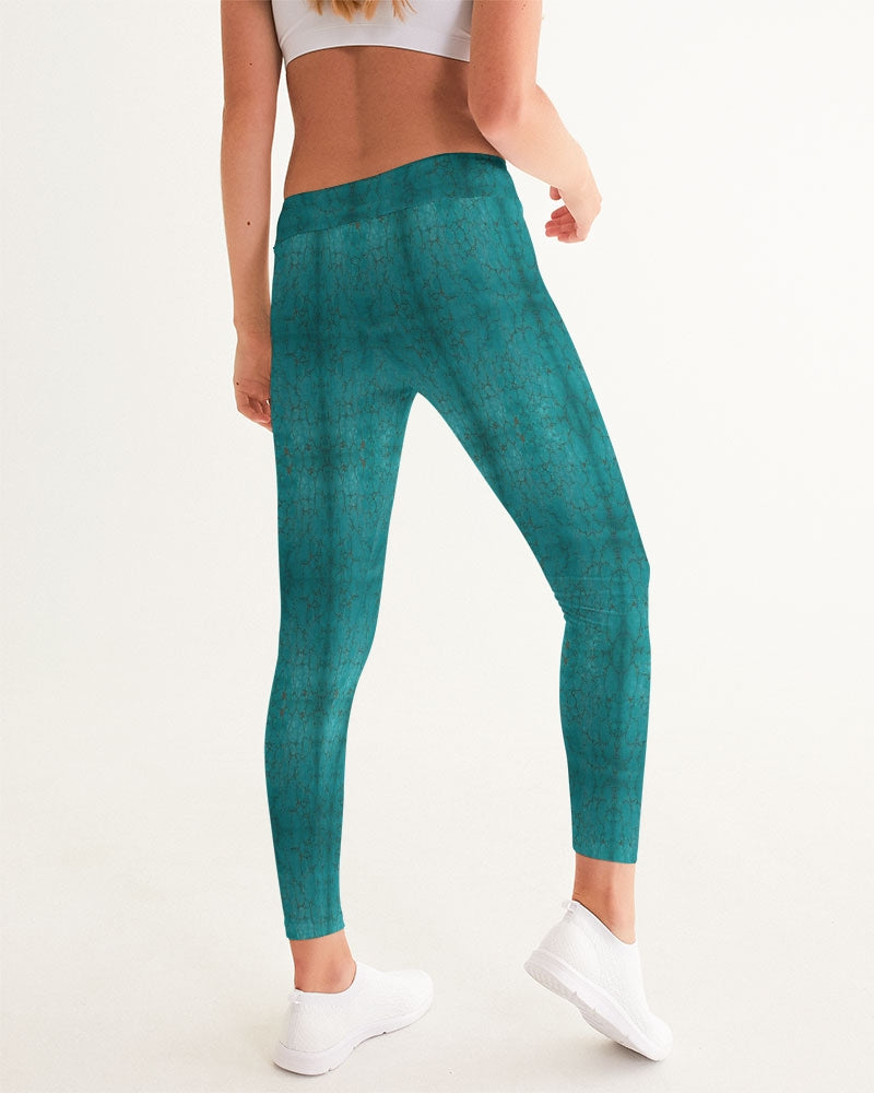 Kente Turquoise deep solid Women's Yoga Pants