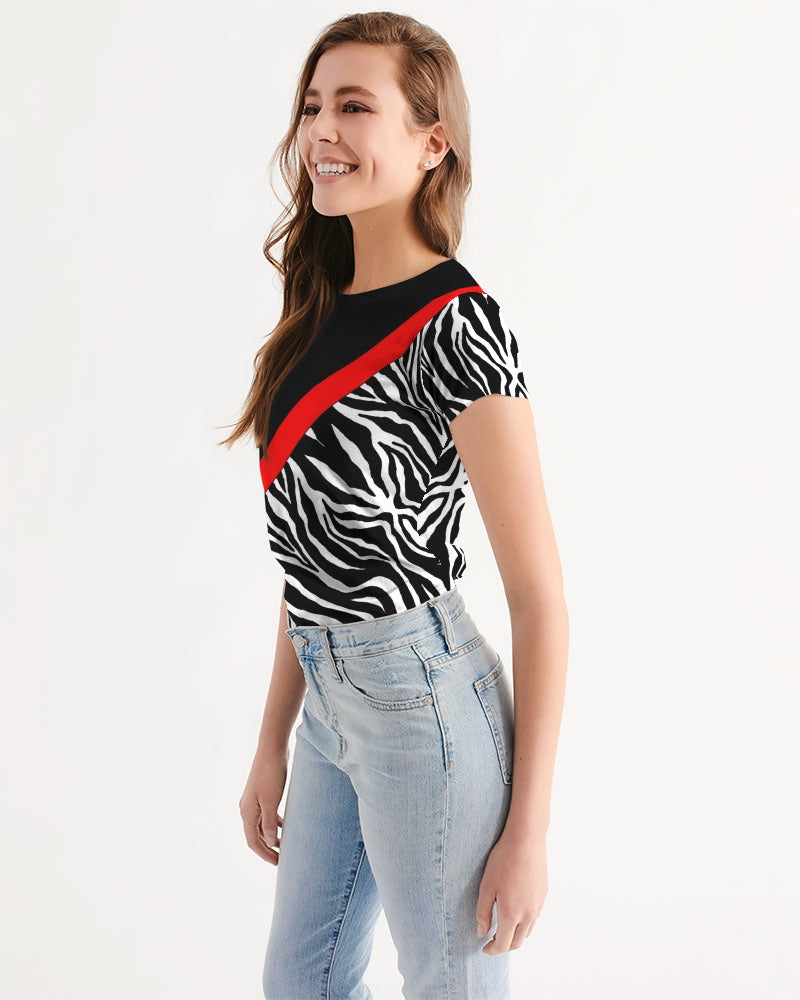 Zebra Red Stripe Women's Tee