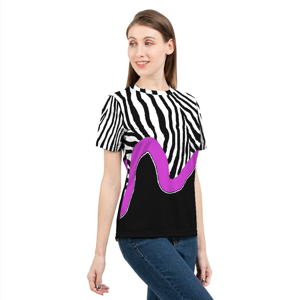 Zebra Fuchsia Stripe Women's Tee