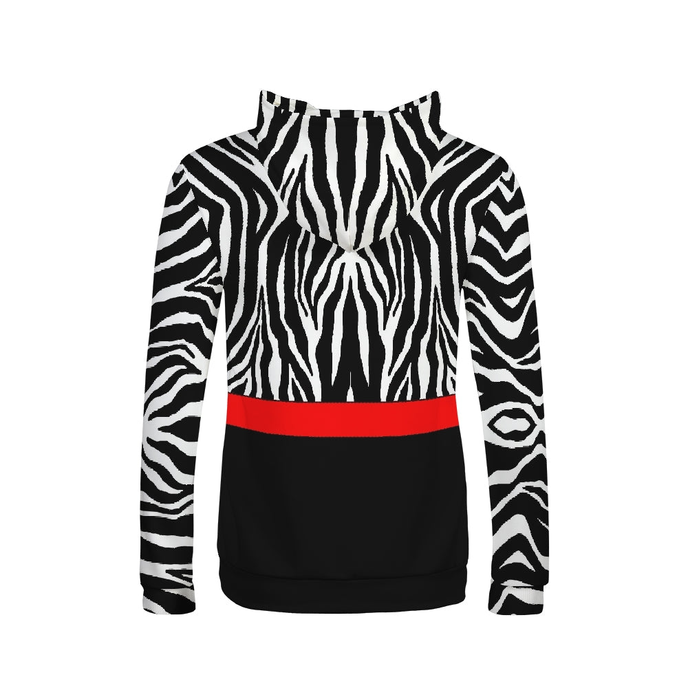 Zebra Red Stripe Women's Hoodie