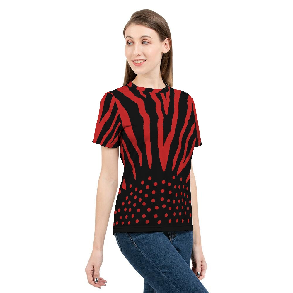 Zebra Black & Red Women's Tee