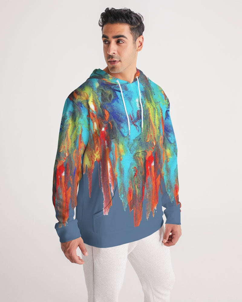 Color Drip Blue Men's Hoodie
