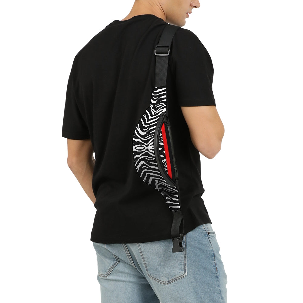 Zebra Red Stripe Crossbody Sling Bag