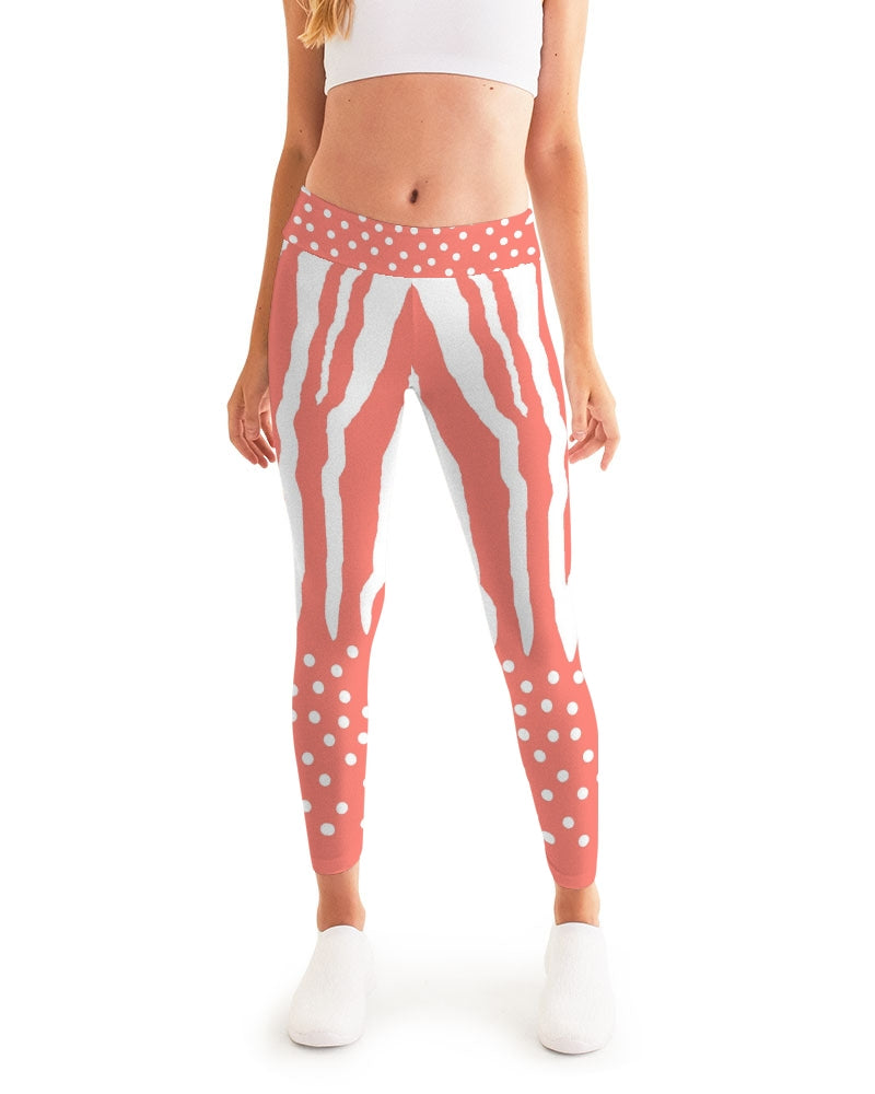 Zebra Living Coral white Women's Yoga Pants