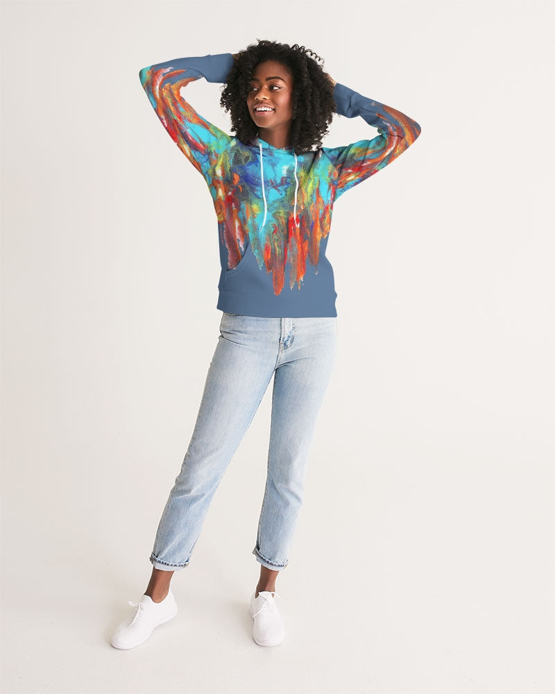 Color Drip Blue Women's Hoodie