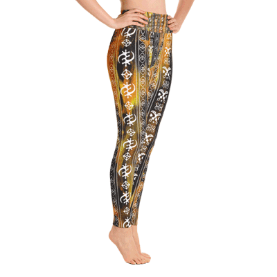 Afro-Lines-chocolate-yoga-leggings-side