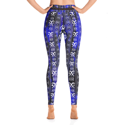 Afro-lines-blue-purple-yoga-leggings-back