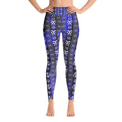 Afro-lines-blue-purple-yoga-leggings-front