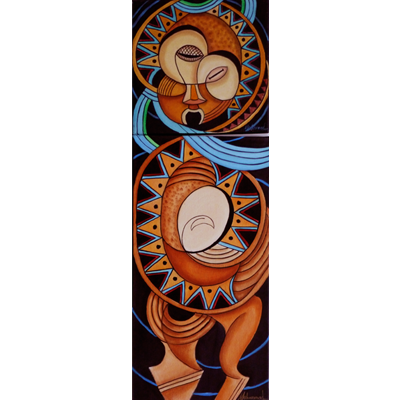 MARUVIAN ASHANTE MASK DIPTYCH