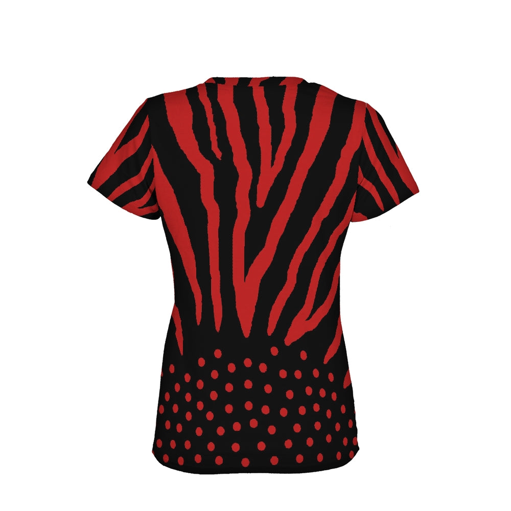 Zebra Black & Red Women's Tee