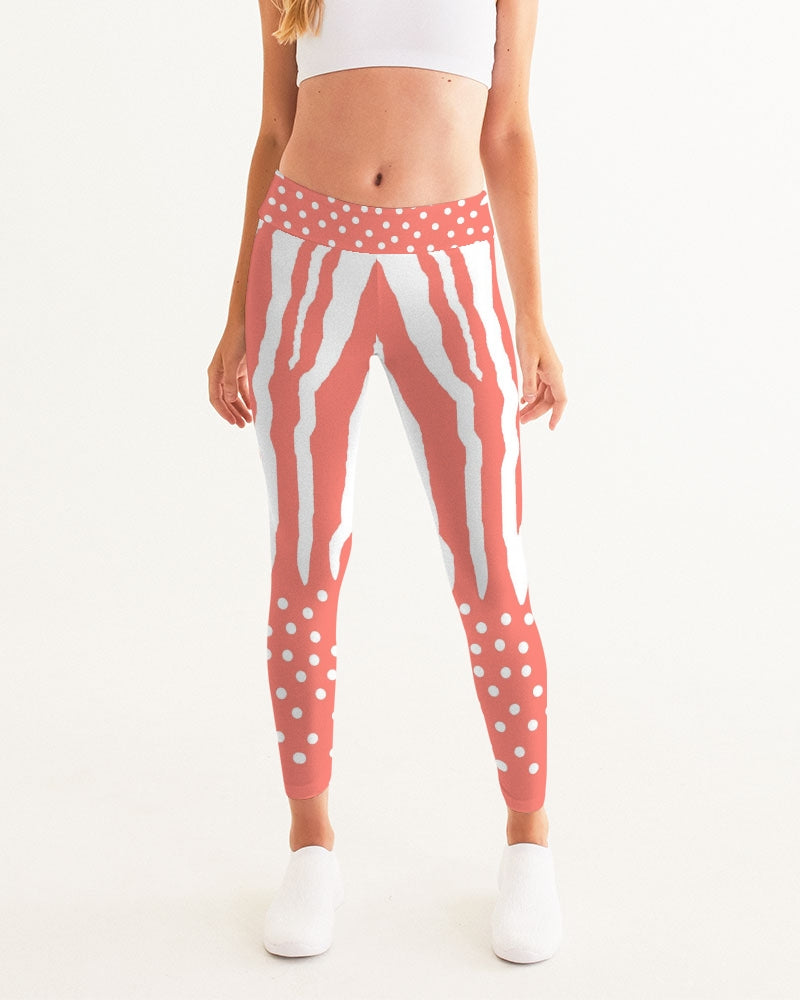 Zebra Living Coral white Women's Yoga Pants
