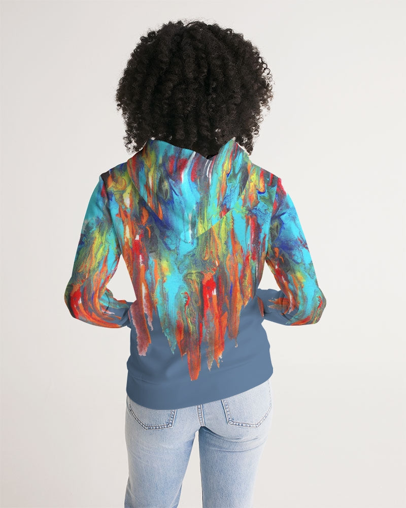 Color Drip Blue Women's Hoodie