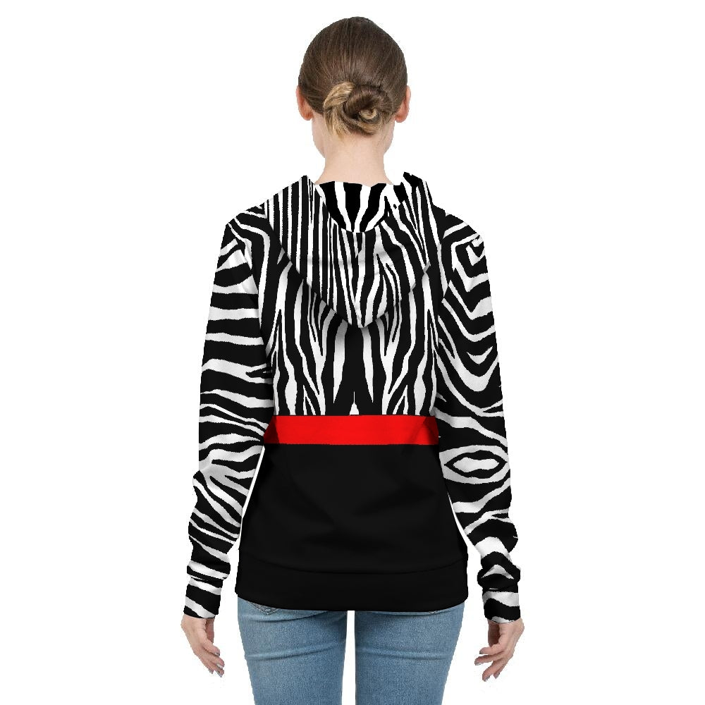 Zebra Red Stripe Women's Hoodie