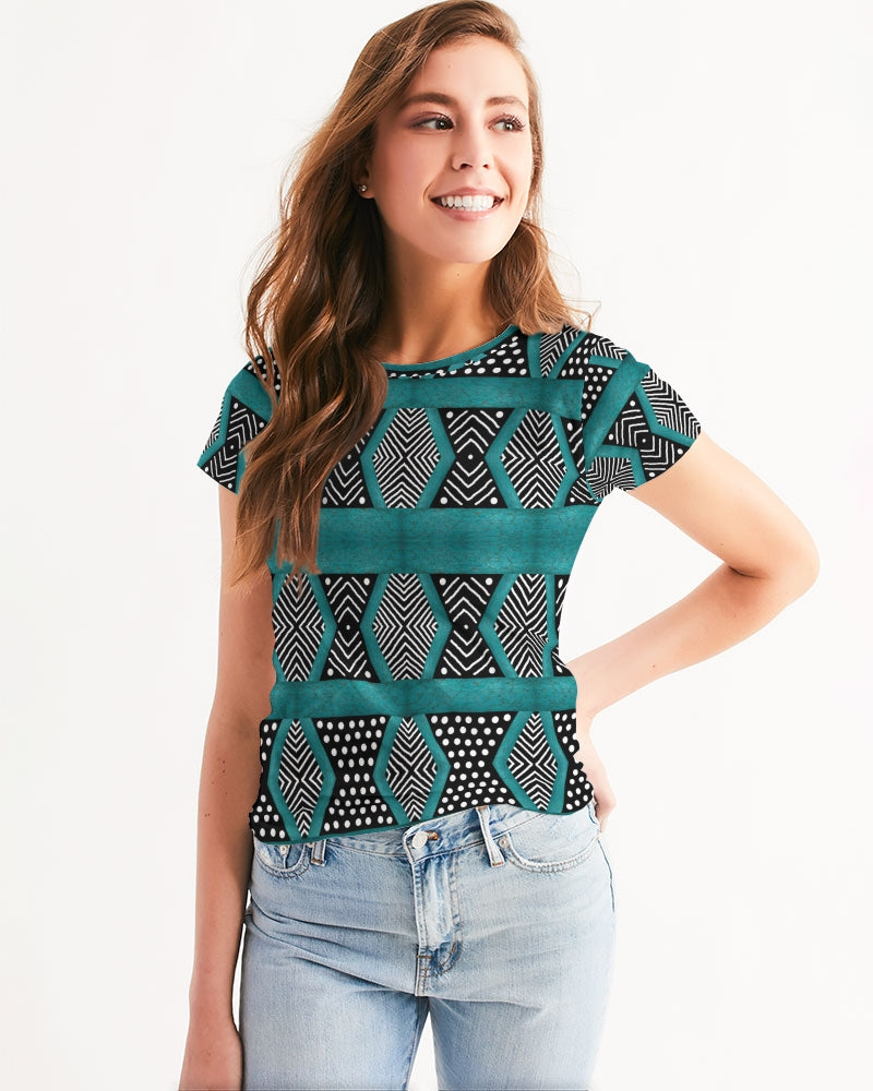 Kente Turquoise overall deep Women's Tee