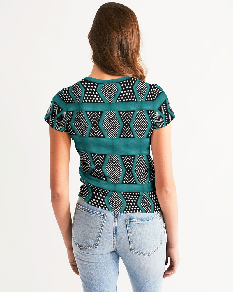 Kente Turquoise overall deep Women's Tee