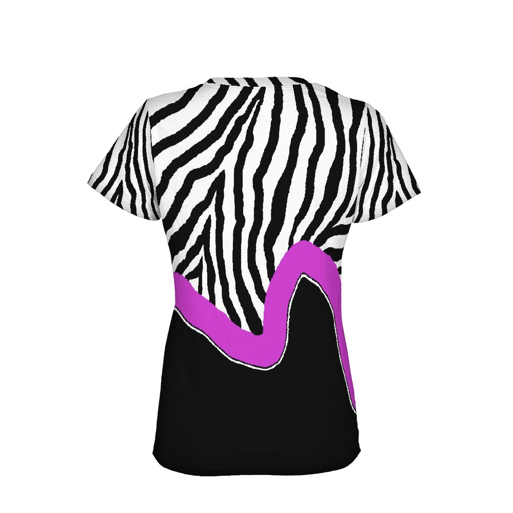 Zebra Fuchsia Stripe Women's Tee