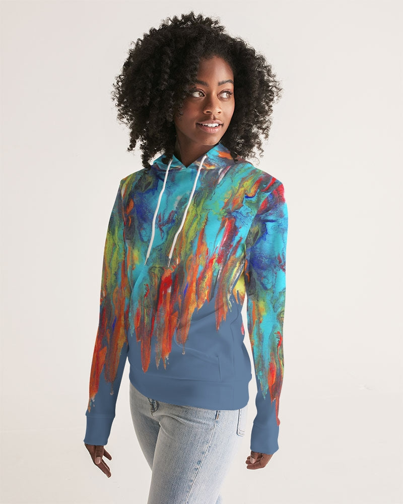 Color Drip Blue Women's Hoodie