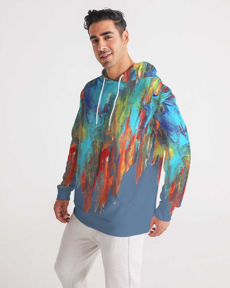 Color Drip Blue Men's Hoodie
