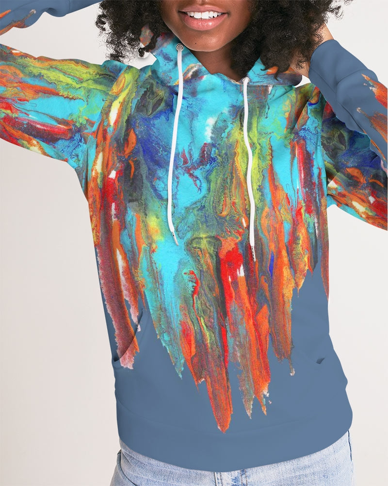 Color Drip Blue Women's Hoodie