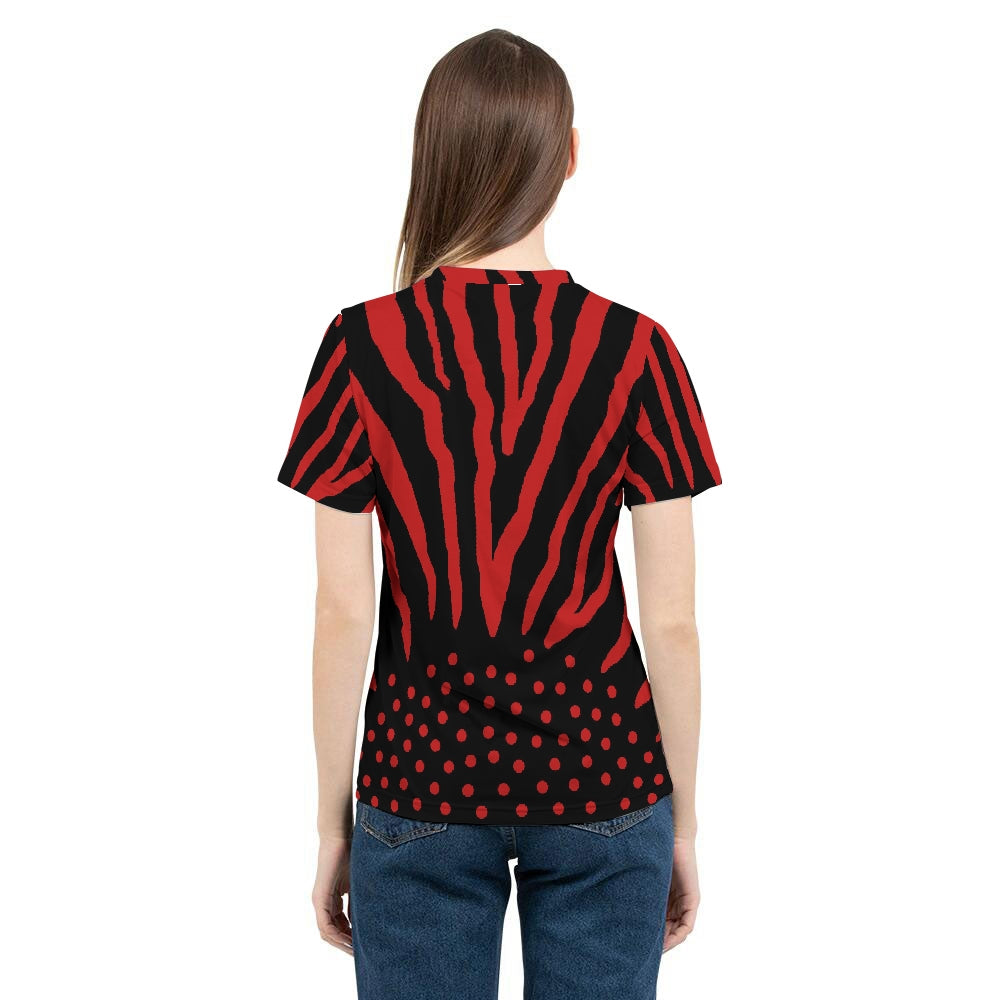 Zebra Black & Red Women's Tee