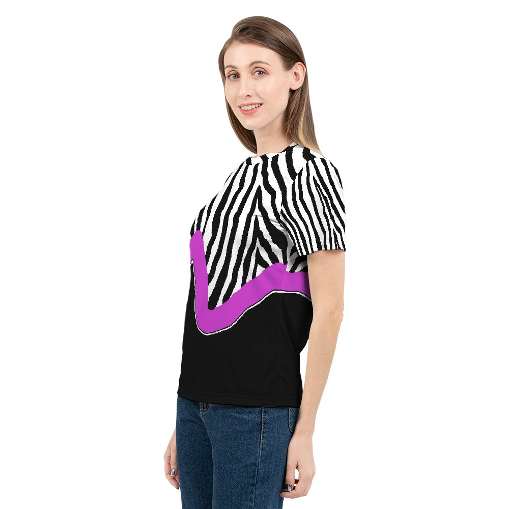 Zebra Fuchsia Stripe Women's Tee