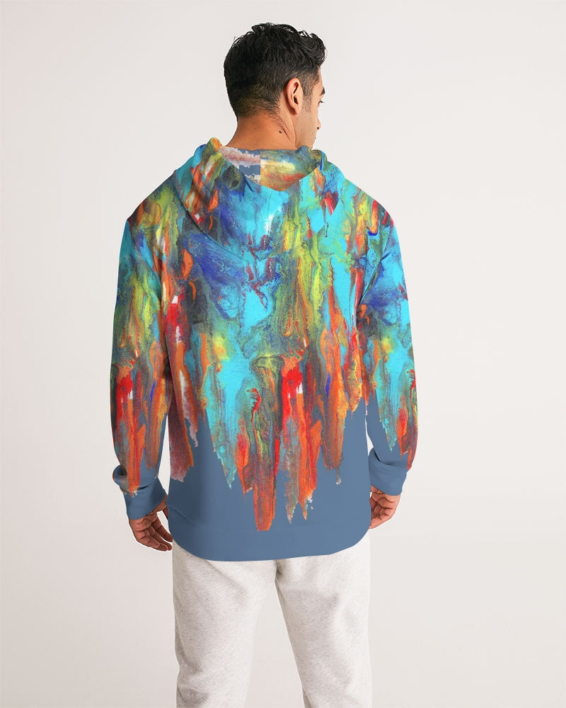 Color Drip Blue Men's Hoodie
