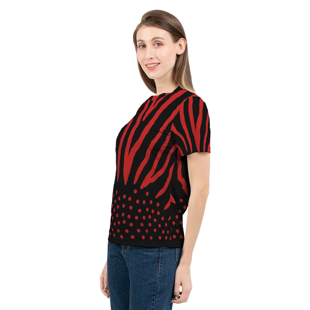 Zebra Black & Red Women's Tee