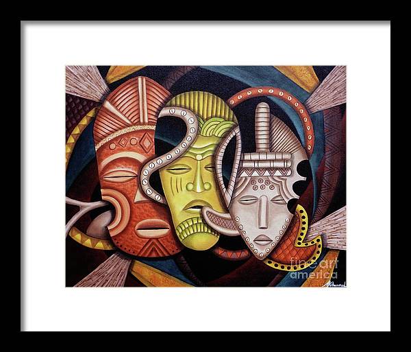 Maruvian Society Masks - Framed Print