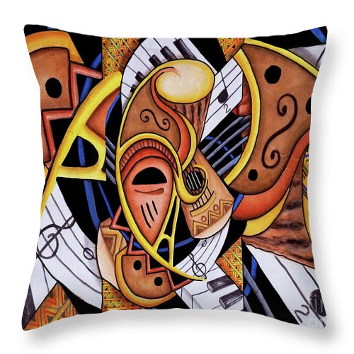 Mask Medley - Throw Pillow