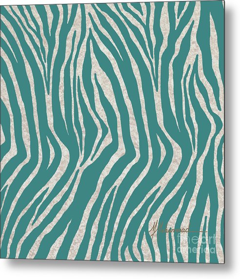 Zebra Turquoise 2 - Metal Print