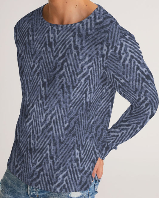 Jean Chevron Pattern Men's All-Over Print Long Sleeve Tee