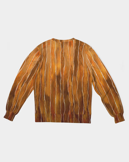 Gradient Stream Rust Men's All-Over Print Classic French Terry Crewneck Pullover